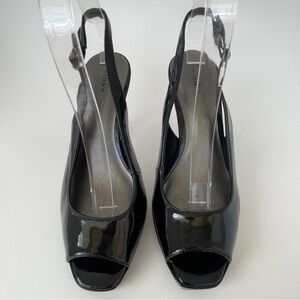 FIONI Clothing Black Patent Slingback Heels